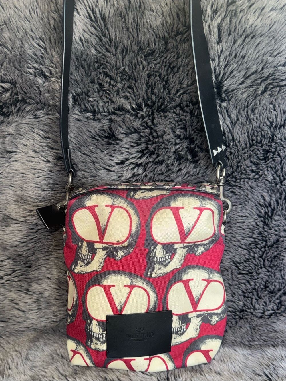 Valentino Garavani Skull VLogo Rockstud Crossbody Messenger Bag